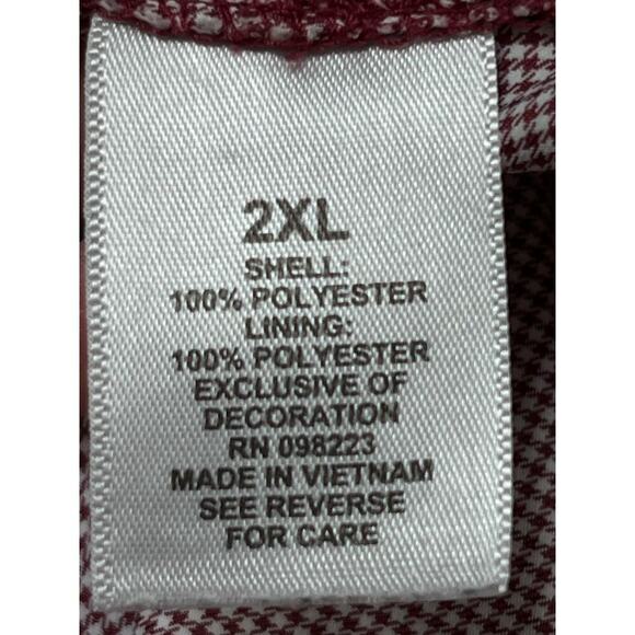 Magellan Men's 2XL Red/White Mini Checked Relaxed Fit Short Sleeve Vented Shirt - Picture 3 of 8